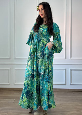 Rochie cu talie elastică, de purtat pe umeri