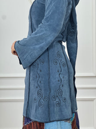 Cardigan brodat cu efect de catifea