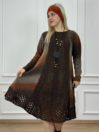 Rochie și jachetă tricotată din amestec de lână