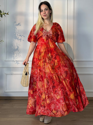 Rochie maxi cu decolteu în formă de inimă
