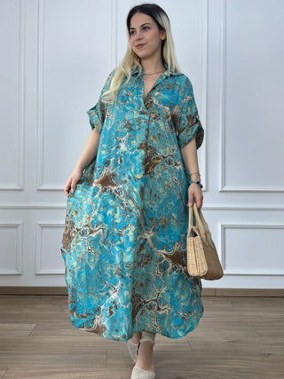 Rochie de vară cu guler și buzunare
