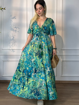 Rochie maxi cu decolteu în formă de inimă