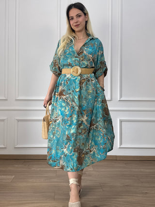 Rochie de vară cu guler și buzunare