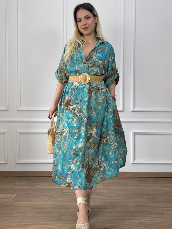 Rochie de vară cu guler și buzunare