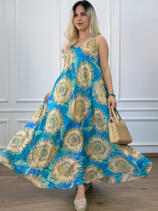 Rochie maxi cloș cu buzunare