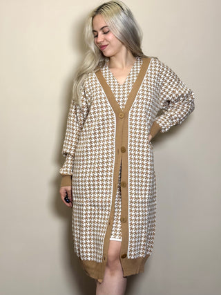 Set rochie și pulover - Bej