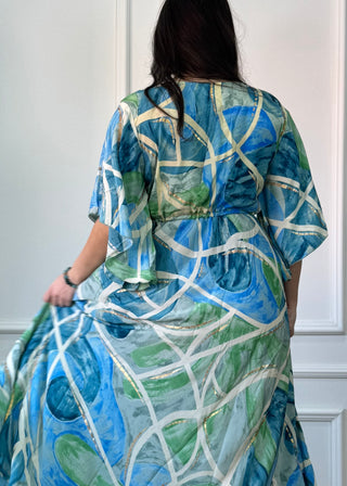 Rochie lungă cu talie ajustabilă