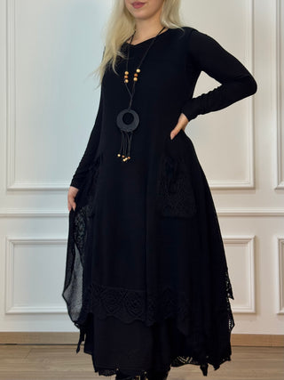 Rochie lungă cu două straturi