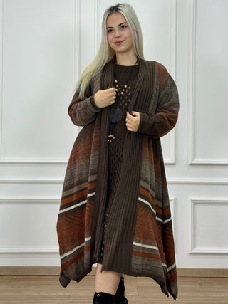 Rochie și jachetă tricotată din amestec de lână