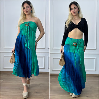 Fustă/rochie cu prindere cu clemă din cocos creponat