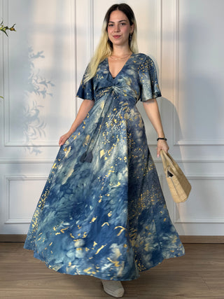 Rochie maxi cu decolteu în formă de inimă