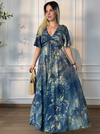 Rochie maxi cu decolteu în formă de inimă
