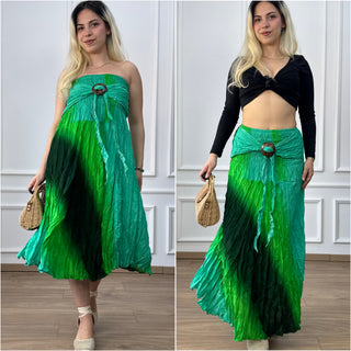 Fustă/rochie cu prindere cu clemă din cocos creponat
