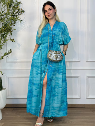 Rochie maxi cu talie ajustabilă