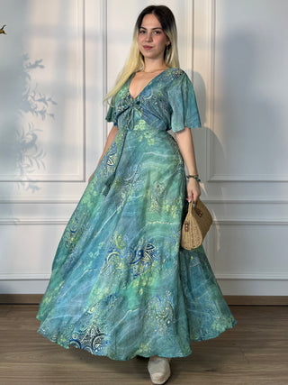 Rochie maxi cu decolteu în formă de inimă