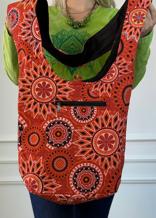 Geantă de umăr din bumbac cu model mandala