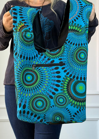 Geantă de umăr din bumbac cu model mandala