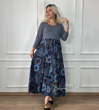 Rochie maxi cu partea superioară uni