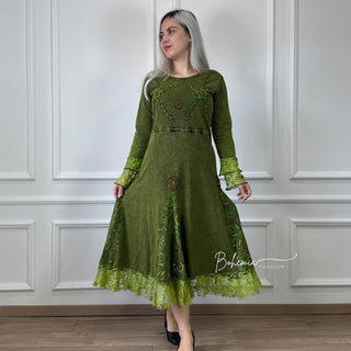 Rochie din bumbac cu decor floral