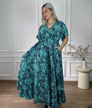 Rochie maxi cu talie elastică Gumis
