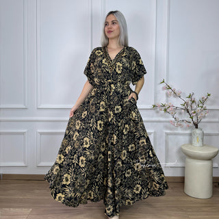 Rochie maxi cu talie elastică Gumis