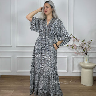 Rochie largă cu talie elastică din piele