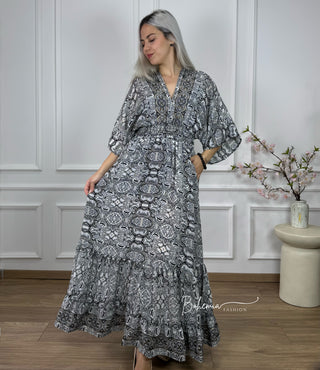 Rochie largă cu talie elastică din piele