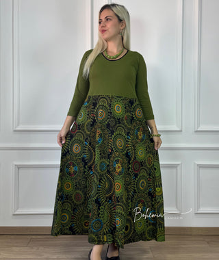 Rochie maxi cu partea superioară uni