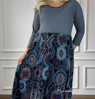 Rochie maxi cu partea superioară uni