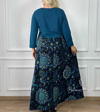 Rochie maxi cu partea superioară uni