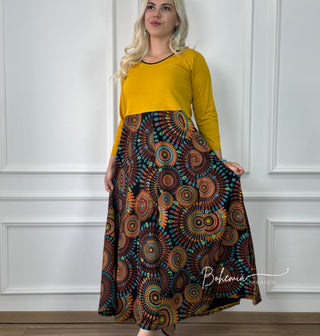Rochie maxi cu partea superioară uni