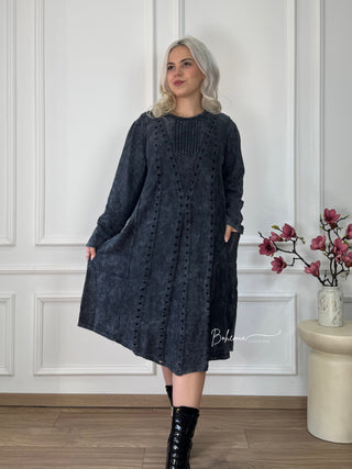 Rochie tricotată spălată cu piatră