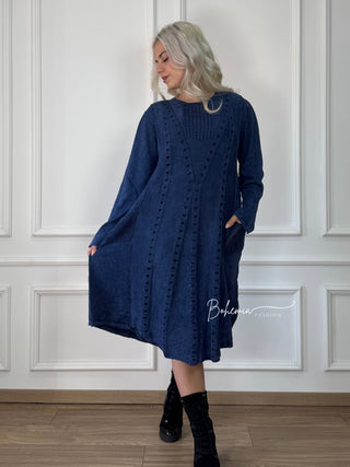 Rochie tricotată spălată cu piatră