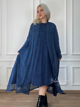 Rochie tricotată spălată cu piatră