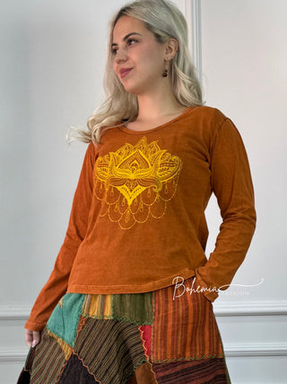 Bluză cu model de lotus