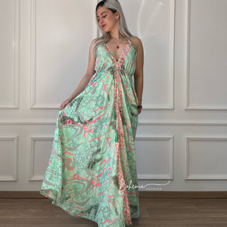 Rochie maxi cu spate plisat