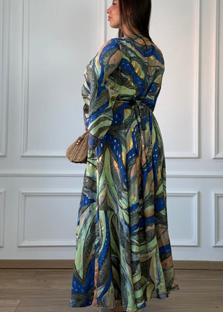 Rochie indiană cu mâneci lungi