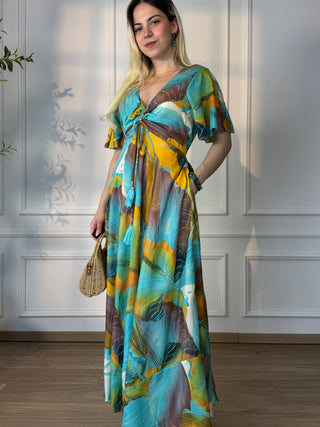Rochie maxi cu decolteu în formă de inimă