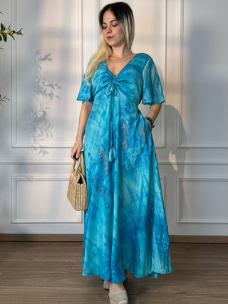 Rochie maxi cu decolteu în formă de inimă