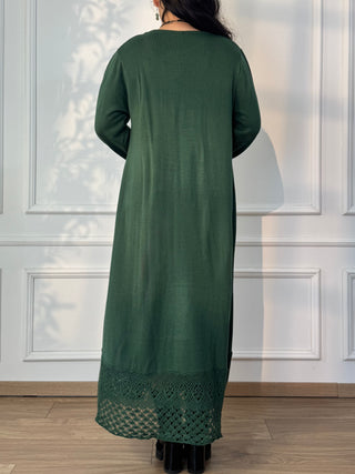 Rochie lungă tricotată din amestec de lână