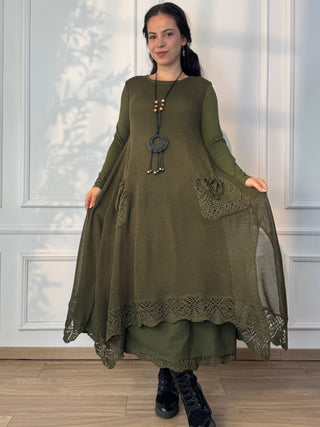 Rochie lungă cu două straturi