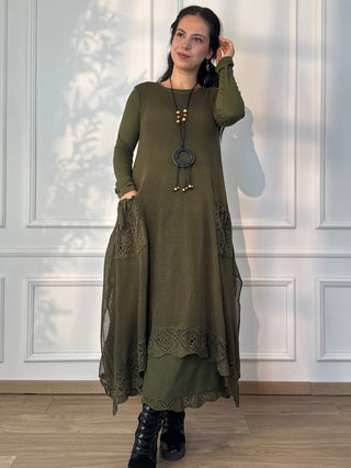 Rochie lungă cu două straturi