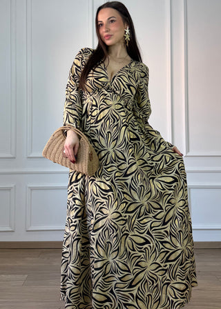 Rochie indiană cu mâneci lungi