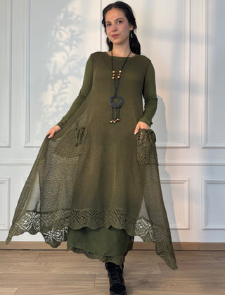Rochie lungă cu două straturi