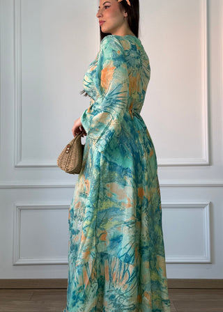 Rochie indiană cu mâneci lungi
