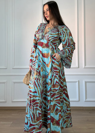 Rochie indiană cu mâneci lungi