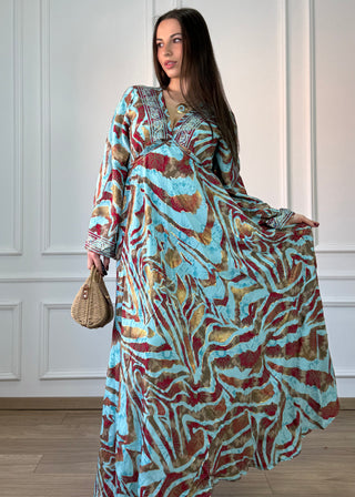 Rochie indiană cu mâneci lungi