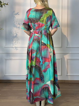 Rochie maxi cu decolteu în formă de inimă
