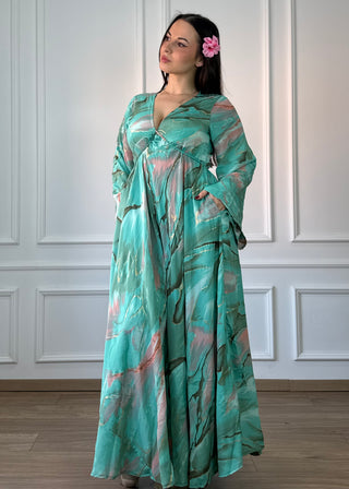 Rochie indiană cu mâneci lungi