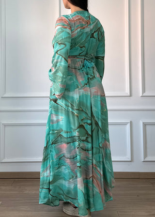 Rochie indiană cu mâneci lungi
